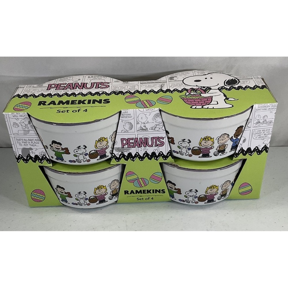 Peanuts Snoopy Easter Baking Ramekins Set Of 4 Oven Safe Baking Cups